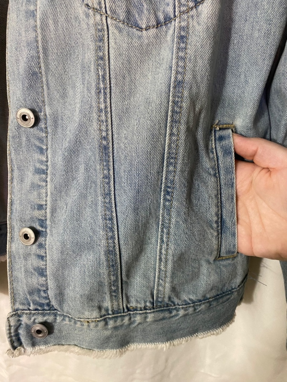American Rag Distressed Denim Jacket - Picture 3 of 7